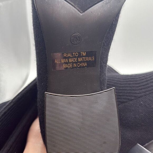 CUSHIONAIRE Women's Rialto Knit Knee-High Boot with Block Heel SIZE 7 BLACK NEW - Picture 6 of 6